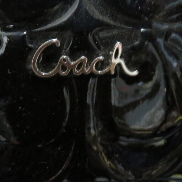 Coach 2012 Black Embossed Patent Leather Tote Handbag - Picture 3 of 11